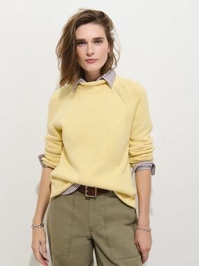 Alex Mill Eastport Rollneck in Marled Butter Yellow Small